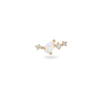 Opal & Diamond Crawler Flat Back Earring