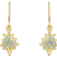 Orissa Prehnite Dotted Drop Earrings