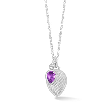 Amethyst Twist Peardrop Necklace Silver
