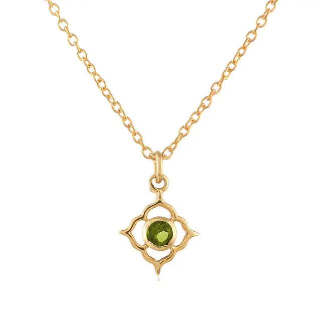 Peridot Arabesque Pendant Necklace