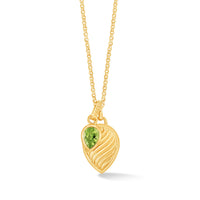 Peridot Twist Peardrop Necklace Gold Vermeil
