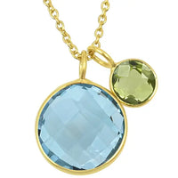 Polka Dot Blue Topaz & Peridot Necklace