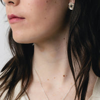 Silver Poppy Flower Stud Earrings