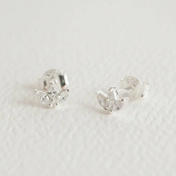 Sparkly Marquise Fan Studs