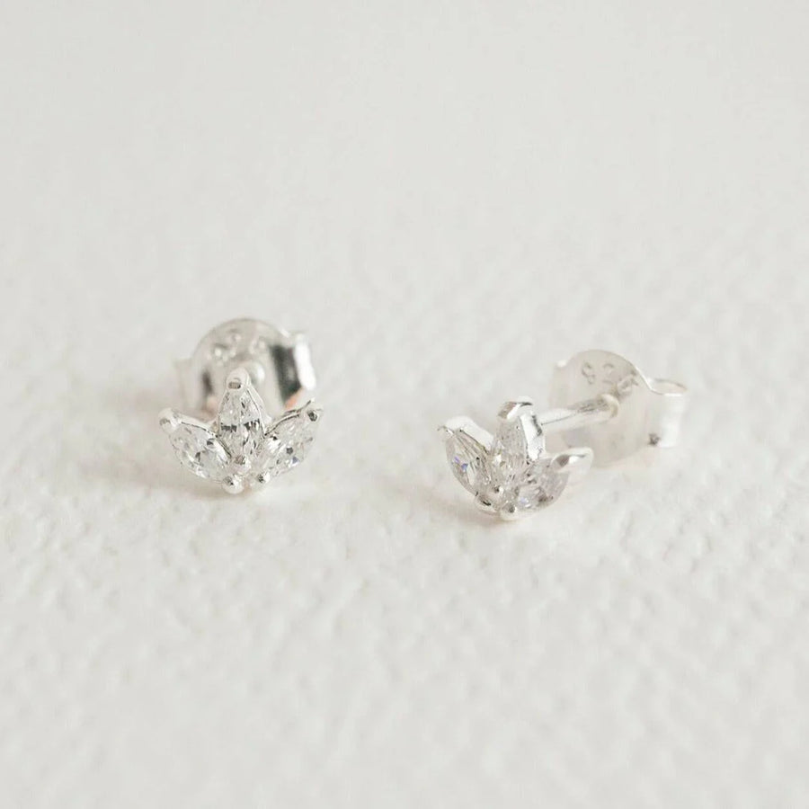 Sparkly Marquise Fan Studs