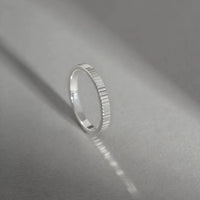 Ridged Silver Stacking Ring