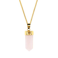 Open Heart Rose Quartz Necklace