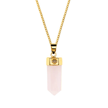 Open Heart Rose Quartz Necklace