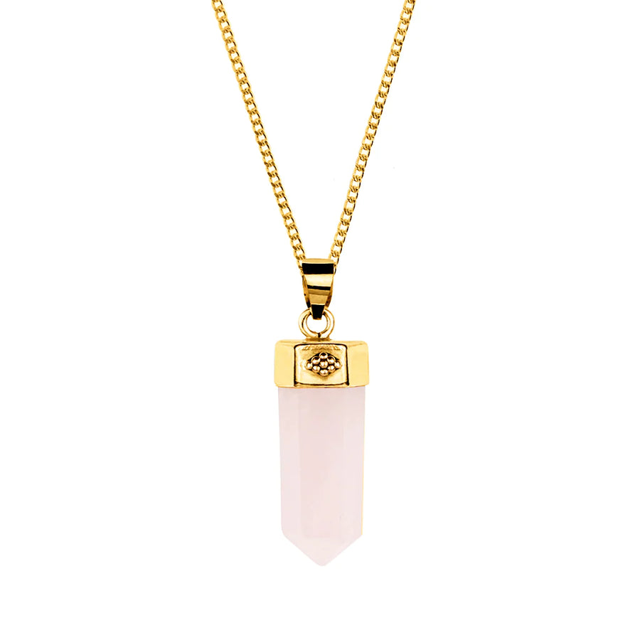 Open Heart Rose Quartz Necklace