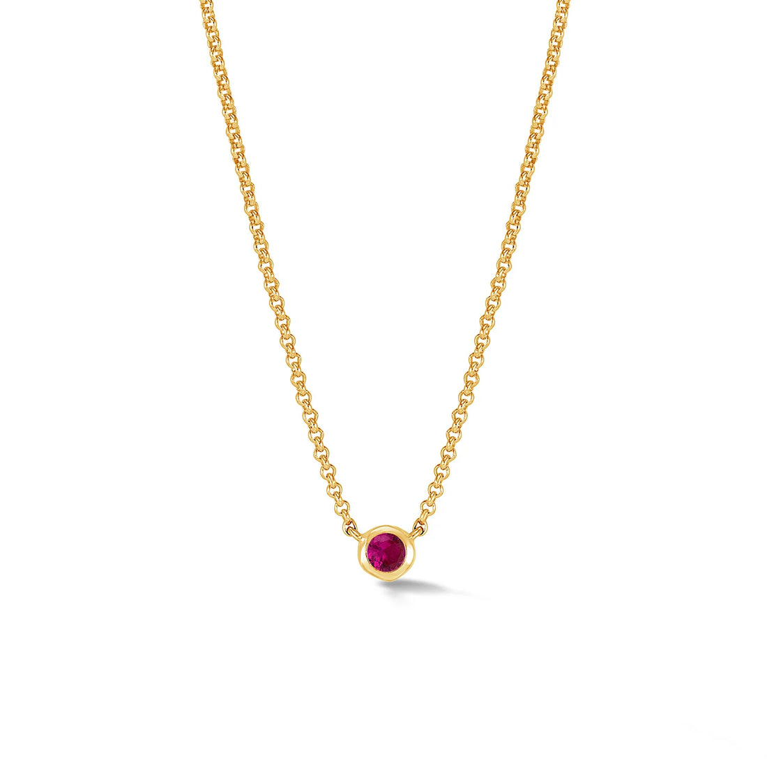 Ruby Round Dewdrop Pendant Gold Vermeil