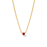 Ruby Round Dewdrop Pendant Gold Vermeil
