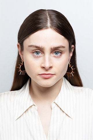 Gold Vermeil Sacred Heart Hoop Earrings