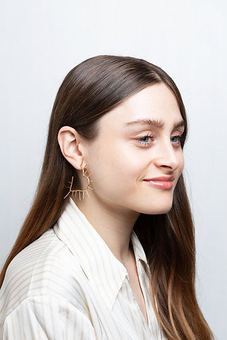 Gold Vermeil Sacred Heart Hoop Earrings