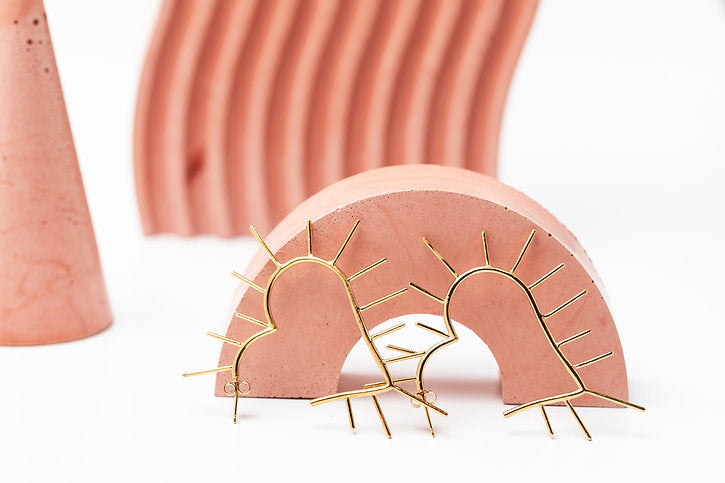 Gold Vermeil Sacred Heart Hoop Earrings