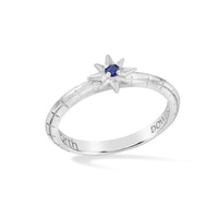 Sapphire True North Silver Ring