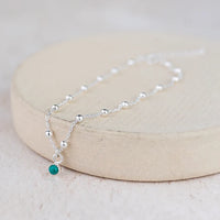 Silver Birthstone Satellite Chain Bracelet