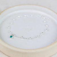 Silver Birthstone Satellite Chain Bracelet