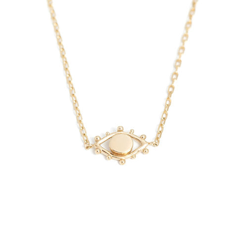 9ct Yellow Gold All Seeing Eye Pendant Necklace