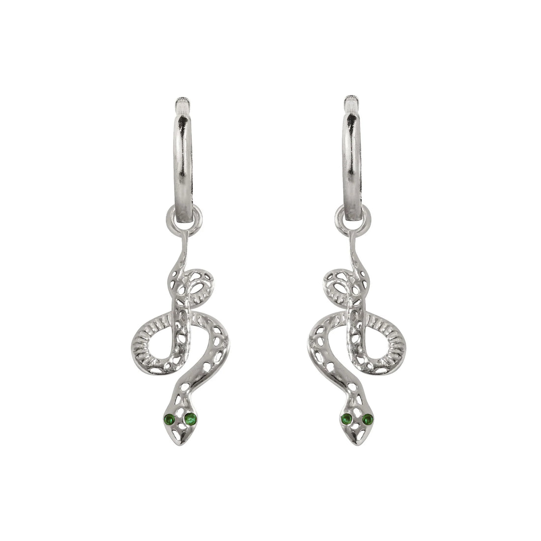 Serpentina Huggie Hoop Earrings Silver