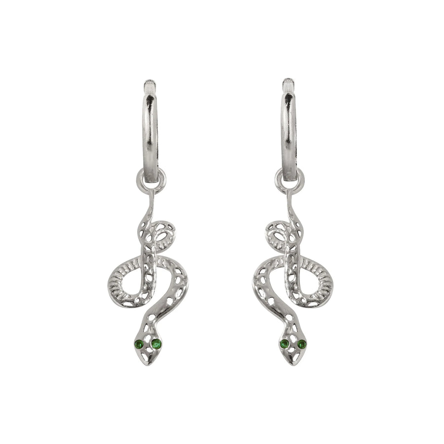 Serpentina Huggie Hoop Earrings Silver