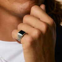 Sacred Universe Men's Signet Ring - Black Onyx