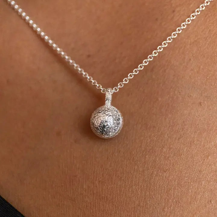 Silver Moon Charm Necklace