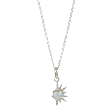 Silver Total Eclipse Moonstone Necklace