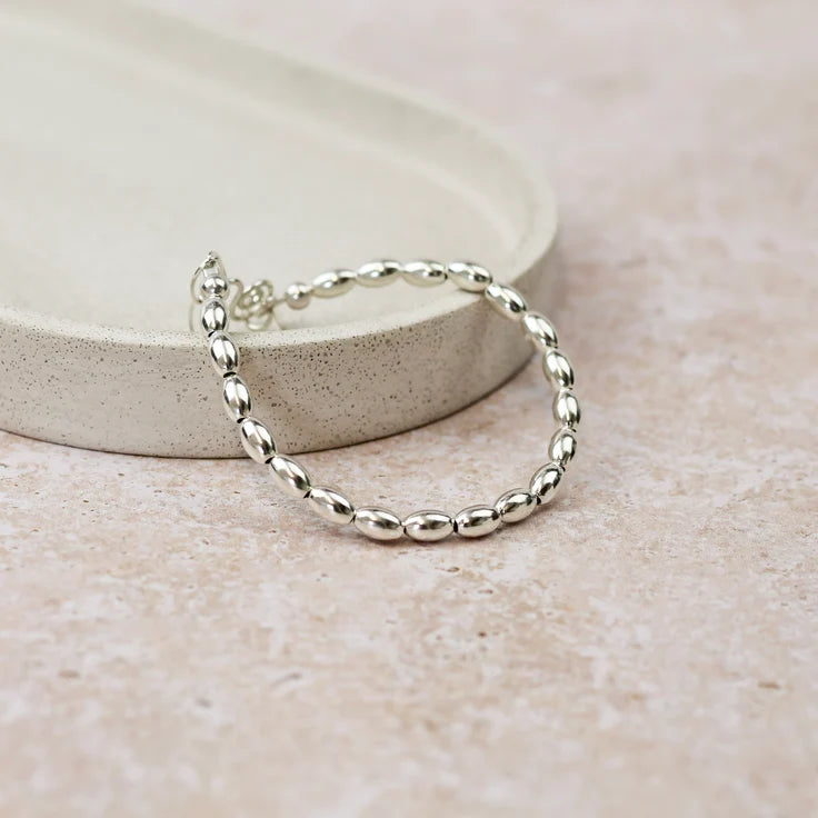 Sterling Silver Oval Bead Bracelet