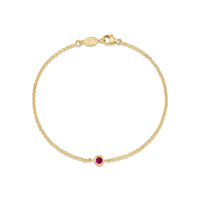 Single Ruby Dewdrop Bracelet Gold Vermeil
