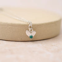 Sterling Silver Small Birthstone Heart Bracelet Sapphire