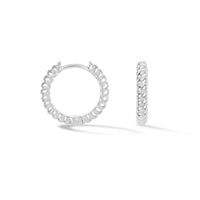 Silver Small Twist Huggie Hoop Earrings