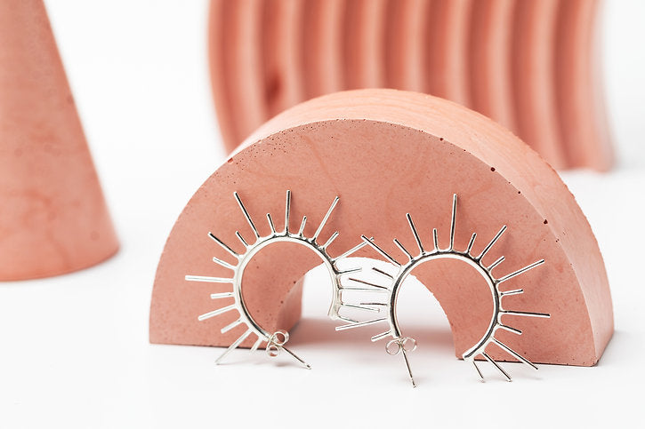 Silver Solis Hoop Earrings