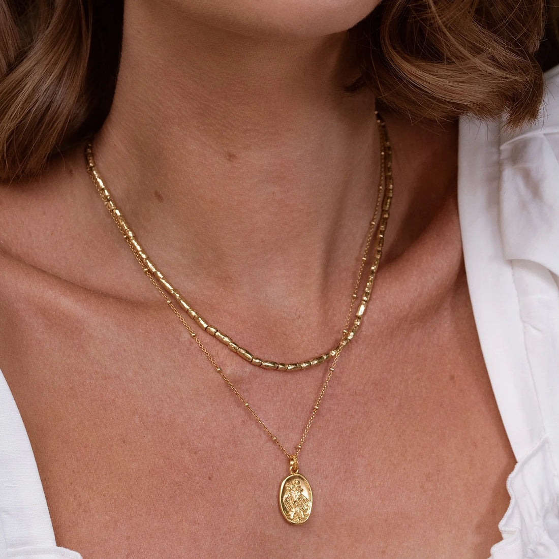 Gold Vermeil St Christopher Necklace