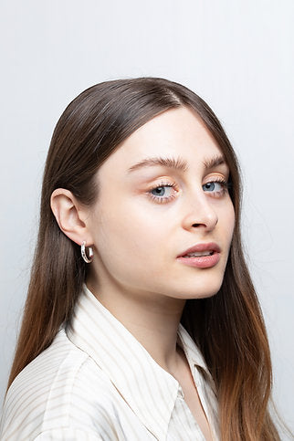 Silver Stella Hoop Earrings