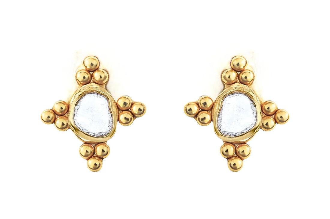 Dehli Diamond Sunburst Stud Earrings
