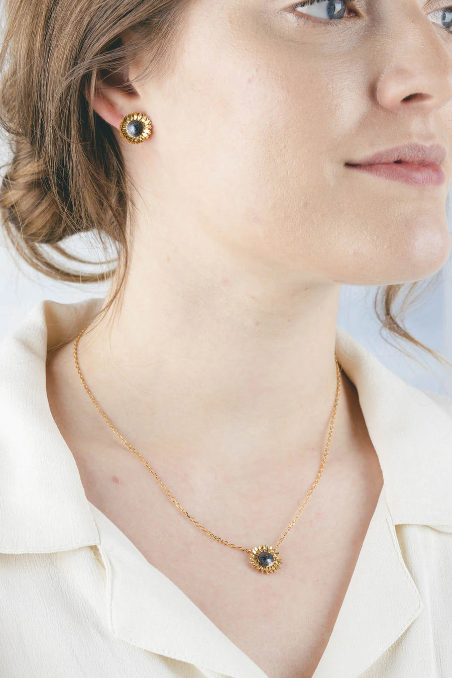Gold Vermeil Sunflower Necklace
