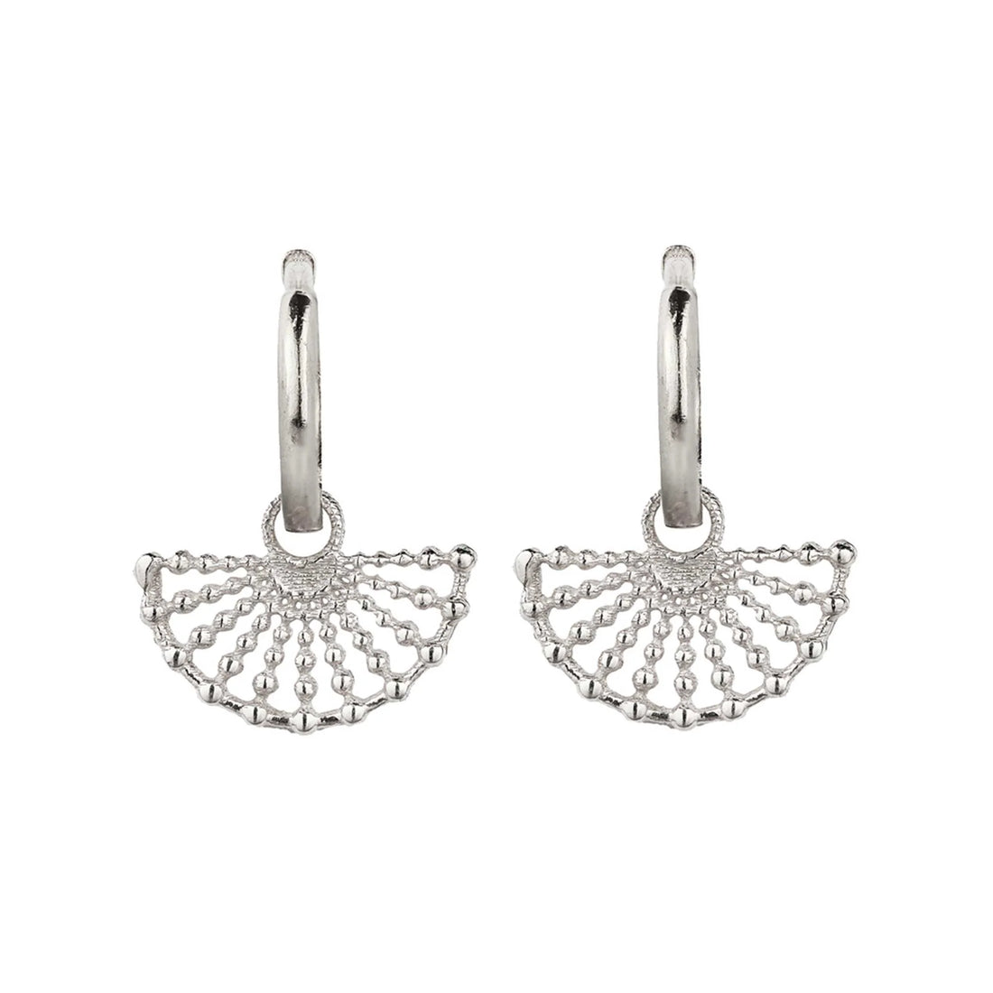 Silver Surya Huggie Hoops