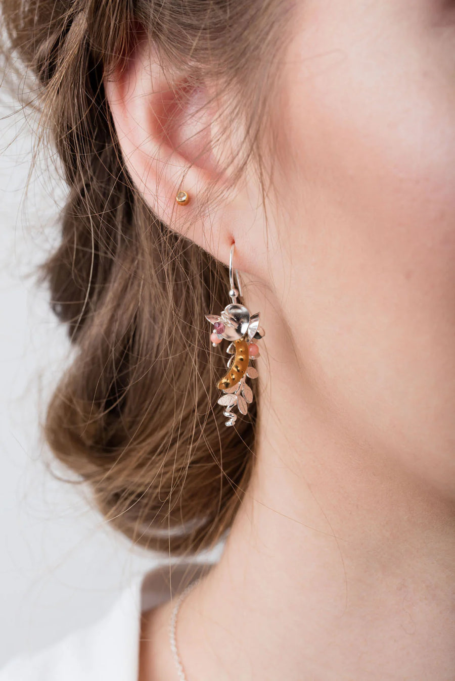 Gold Vermeil Sweet Pea Drop Earrings