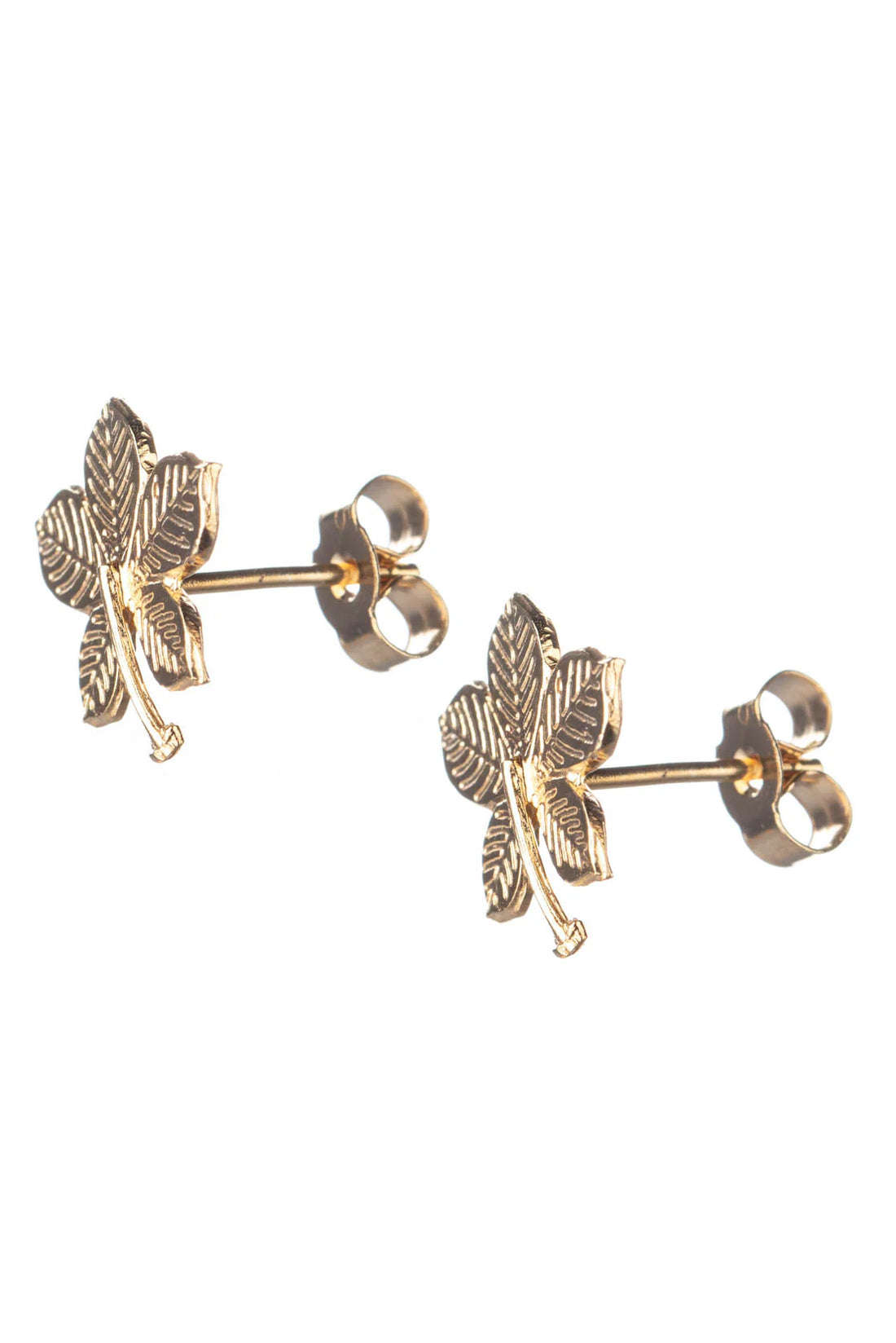 Gold Vermeil Large Sycamore Leaf Stud Earrings