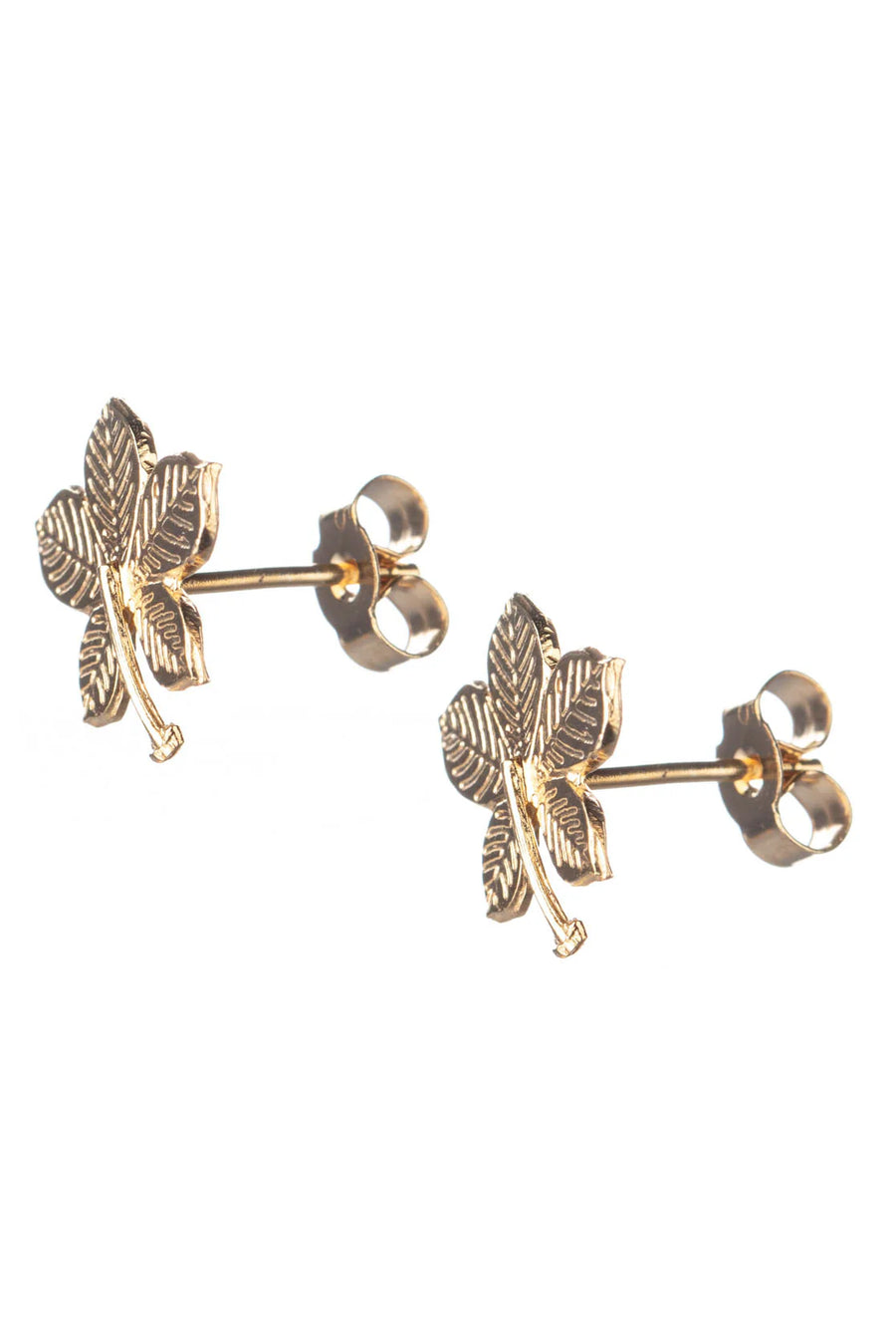 Gold Vermeil Large Sycamore Leaf Stud Earrings