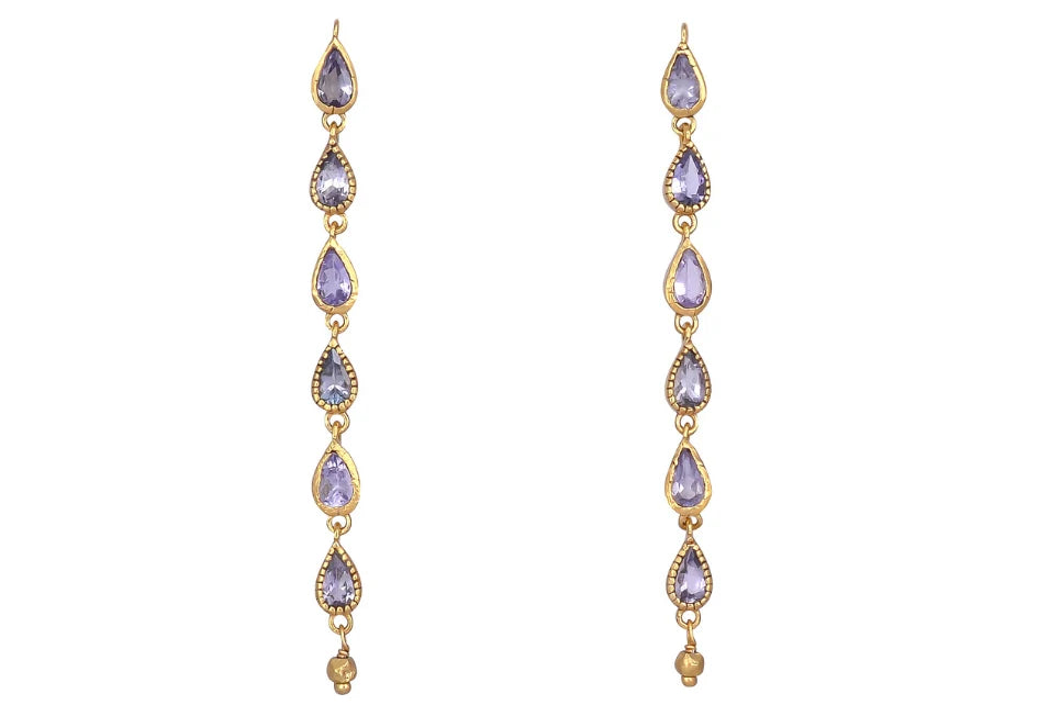 Tanzanite Line Earrings