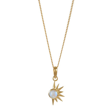 Gold Vermeil Total Eclipse Moonstone Necklace