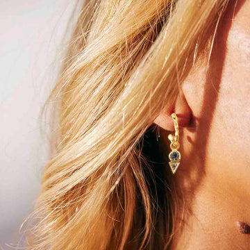 Trikona Peace Hoop Earrings- Gold Vermeil