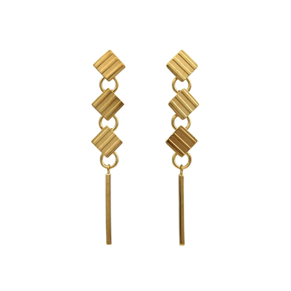 Metropolis Triple Drop Earring Gold Vermeil