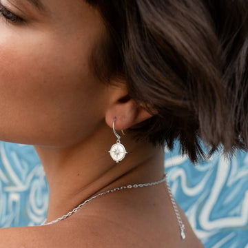 Silver True North Story Drop Earrings