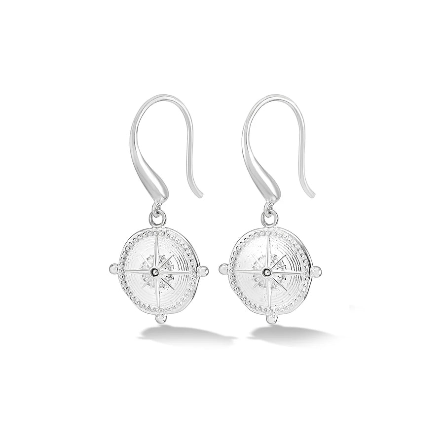 Silver True North Story Drop Earrings