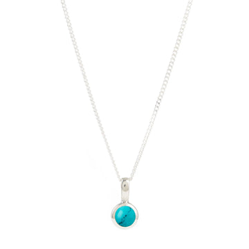 Silver and Turquoise Charm Necklace