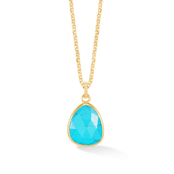 Turquoise Pebble Pendant Gold Vermeil