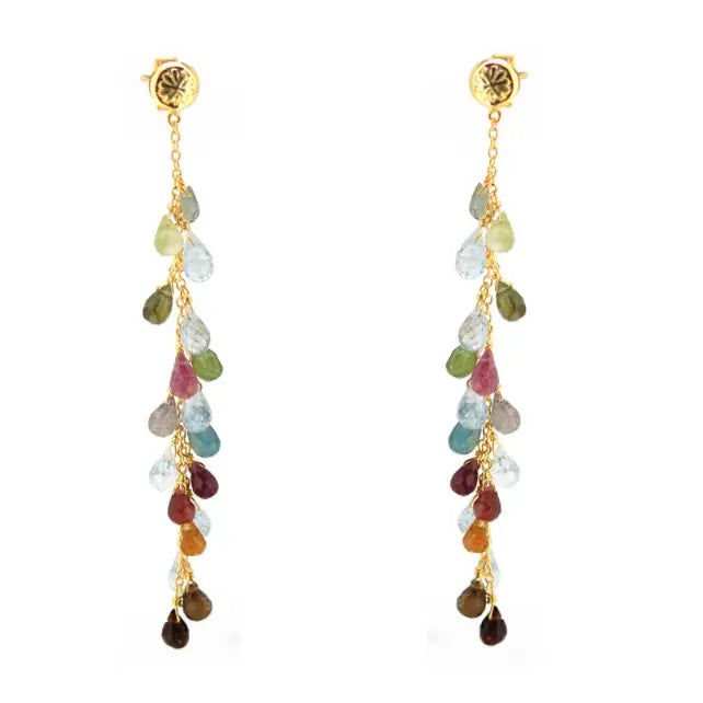 Valentina Tourmaline Beaded Drop Earrings