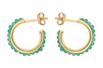 Venus Green Onyx Hoop Earrings